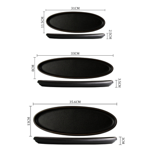 Keramik Black Dish Dinner Steak Porzellan Luxus Teller Sets Geschirr Matte Teller - Product Image 6