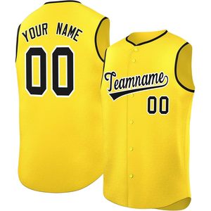 Camiseta de béisbol sin mangas personalizada para hombre, con nombre y número cosidos, con botones, unisex, transpirable, para adultos, con nombre del equipo 00 - Product Image 1