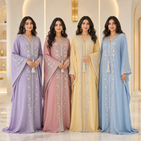 Nouvelle Robe Abaya de Luxe Personnalisée pour Femmes Musulmanes 2026, Idéale pour l'Éid, Vente en Gros pour Tenues Décontractées et Modestes