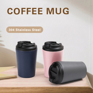 Mug à café isotherme en acier inoxydable écologique de 350 ml, style américain, portable, double paroi, résistant à l'eau bouillante - Product Image 2