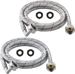 Meilleur Prix Robinet Manuel en Acier Inoxydable 304 de 6 Pieds Anti-éclatement 3/4" FHT Filetage Standard pour Eau Chaude et Froide pour Lave-linge Hôtel Extérieur - Product Image 1
