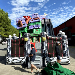 Giant kids outdoor holiday party <b>inflatable</b> halloween theme park huanted house slide combo bouncer - Product Image 1