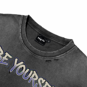 T-shirts en coton délavé à l'acide, respirants, personnalisés avec impression graphique vintage, coutures droites, manches courtes, col rond, ODM OEM - Product Image 5