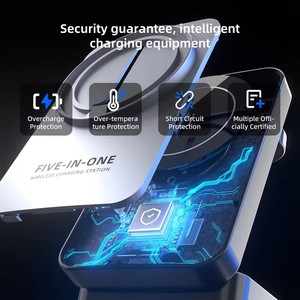 Soporte de <span class=keywords><strong>cargador</strong></span> inalámbrico magnético 5 en 1 de gama alta para iPhone 17 para Apple Watch para <span class=keywords><strong>Airpods</strong></span> <span class=keywords><strong>Pro</strong></span> Smart Watch estación de carga rápida - Product Image 4