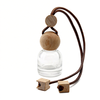 Nouveau flacon rechargeable en verre pour parfum de voiture, désodorisant, conteneur vide universel pour évaporation d'huiles essentielles, avec couvercle en bois, pendentif, direct usine