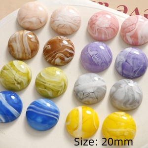 Nouvelles breloques rondes plates irrégulières de 20 mm en résine effet crème glacée, patchs <span class=keywords><strong>bouton</strong></span> pour boucles d'oreilles, pinces à cheveux et accessoires de décoration - Product Image 3
