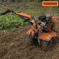 Cultivadora Rotativa Agrícola YKX, Mini Cultivadora a Gasolina, Máquina de Labranza Duradera con Transmisión por Correa para Uso en Terrenos Duros