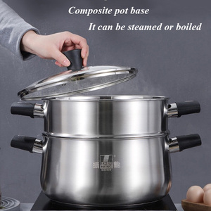 Couscoussier Zhenneng Prix Usine Inox 304, Outil de Cuisson Ménager, Marmite Vapeur à Soupe, Faitout en Acier Inoxydable 26cm - Product Image 2