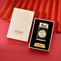 Briquet à silex compact CHIEF Oil, style vintage américain, en alliage de zinc pur, avec logo personnalisé, rechargeable et portable, haute qualité