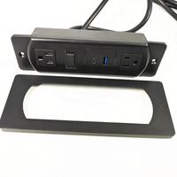 Bande d'alimentation encastrée pour bureau avec 2 prises secteur + USB a et USB C Hub de charge Bande d'alimentation pour bureau