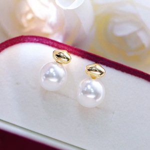 Accessoires en argent S925 pour la création de bijoux, boucles d'oreilles en argent tendance avec perles rondes de 9 à 12 mm et plateau vide pour boucles d'oreilles, modèle 21956 - Product Image 4