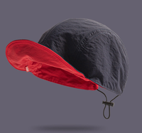 Casquette de baseball pliable réversible à séchage rapide avec logo personnalisé, casquette de course respirante à séchage rapide réversible avec sangle de menton réglable