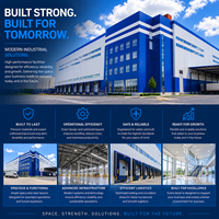 Entrepôt moderne préfabriqué en acier avec structure en acier portique pour supermarché et atelier