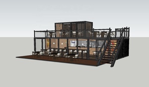 Café mobile préfabriqué de 30 pieds pour stade, restaurant conteneur à double étage, café - Product Image 5