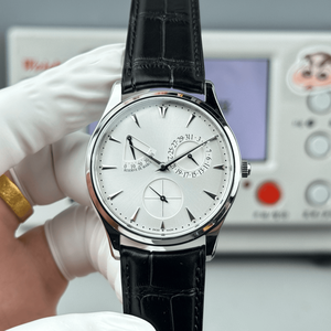 Men's Self-Winding Mechanical Watch with Power Reserve Date Complication Small Seconds Leather Band Stainless Steel Case - Product Image 2