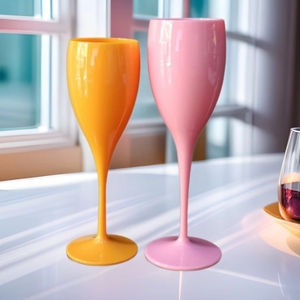 Reusable <strong>Champagne</strong> <strong>Flute</strong> for Wedding Bridal <strong>Wholesale</strong> Factory Production Plastic High Footed Cup - Product Image 1