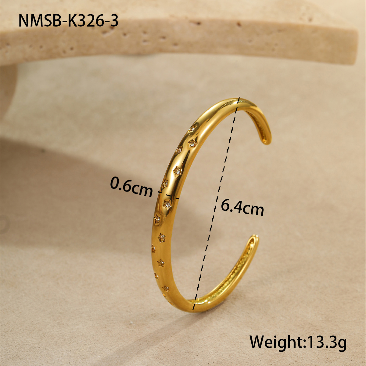 NMSB-K326-3 Golden white Diamond bracelet