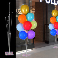 Nouvel ensemble de colonnes flottantes transparentes en plastique pour ballons, idéal pour les anniversaires, banquets, événements sportifs, décoration de fête avec base colorée