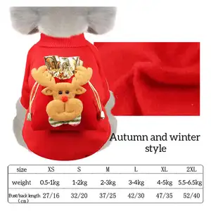 Corna per cuccioli di animali domestici calda invernale vestito Chihuahua Yorkie abbigliamento con cappuccio cappotto Costume natale vestiti per cani