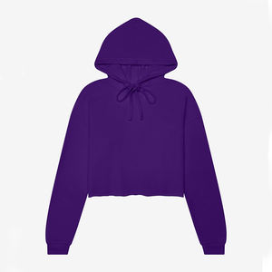 เสื้อฮู้ดครอปแขนยาวผู้หญิง ระบายอากาศได้ดี พร้อมโลโก้สั่งทำที่ปกคอเสื้อ  ใส่สบายตลอดวัน - Product Image 4