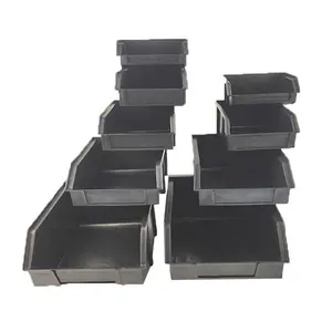 Black Anti static Classic Style ESD Small Storage Plastic Bin Boxes For Electronic Components PCB parts