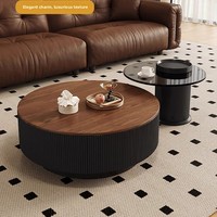 Table basse en bois massif couleur noyer de style chinois, plateau en marbre, écologique, durable, luxe léger, simple, haut de gamme, pour petit appartement