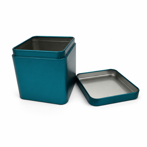 Boîte en métal carrée à coins arrondis, multicolore, mate, de qualité alimentaire, pour le stockage du thé et des produits secs, personnalisable - Product Image 4
