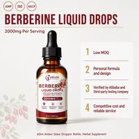 Gouttes liquides de berbérine OEM/ODM 2000mg avec cannelle de Ceylan, curcuma, chardon-Marie 60ml – Complément alimentaire à base de plantes