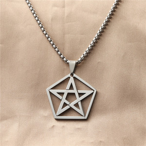 Men's <b>Titanium</b> Steel Hollow Star Pendant Necklace Geometric Design Everyday Wear 12011 - Product Image 1
