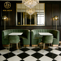 Table et chaise de café en marbre, banquette, canapé, mobilier de restauration pour café et restaurant