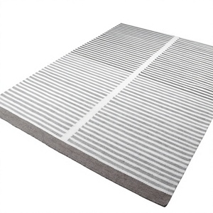 Durable Stripe Design Outdoor Hand Woven Polypropylene Rug PET Flat <b>Weave</b> Technique Custom Pattern Stain Resistant Eco Friendly - Product Image 1