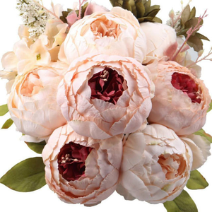 Ramo de 13 Cabezas de Flores Artificiales de Peonía Hechas a Mano, Venta al por Mayor de Fábrica, Decoración para Bodas, Graduaciones y Hogar - Product Image 5