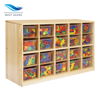 Meuble de rangement solide Montessori pour la maternelle, organisateur de mobilier de garderie, casier à compartiments pour la maternelle, unité de rangement pour salle de classe