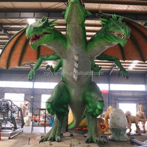 Outdoor Customizable Animatronic <b>Large</b> Three Headed Dragon Top - Notch Craft Ideal for Amusement Parks - Product Image 1