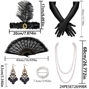 Ensemble d'accessoires PESENAR <span class=keywords><strong>années</strong></span> 1920, 6 pièces : Ensemble vintage des <span class=keywords><strong>années</strong></span> <span class=keywords><strong>folles</strong></span> pour <span class=keywords><strong>les</strong></span> fêtes, <span class=keywords><strong>les</strong></span> événements rétro et <span class=keywords><strong>les</strong></span> costumes nostalgiques - Product Image 1