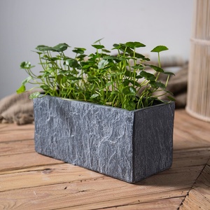 Modern Ancients Fiber Cement Eco-Friendly <b>Drainage</b> Hole Square Flower <b>Pots</b> <b>with</b> 10L Capacity for Home Garden Patio Floor Use - Product Image 3