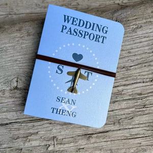 Cartes d'invitation de <span class=keywords><strong>mariage</strong></span> personnalisées, style <span class=keywords><strong>passeport</strong></span> et carte d'embarquement - Product Image 5