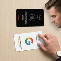 Etiqueta de Mesa con Código QR, NFC e Impermeable con RFID para Reseñas de Google en Hoteles