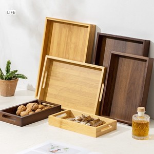Bamboo Wooden <b>Tray</b> Rectangular With Handle Serving <b>Tray</b> For <b>Tea</b> Or Barbecue Multiple Sizes Available - Product Image 1