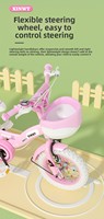 Vélo d'entraînement pliable pour enfants avec roues stabilisatrices, 1-12 ans, garçons et filles, pliable, 12-20 pouces, avec siège arrière