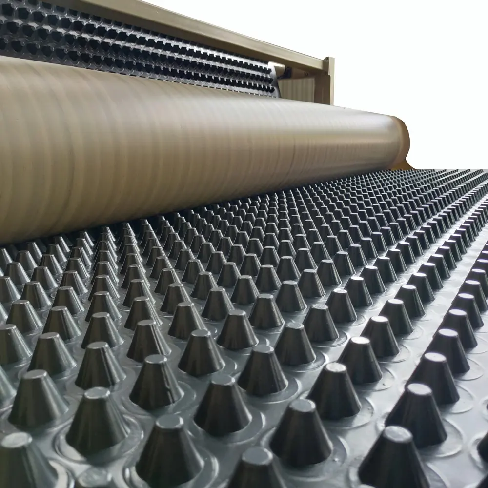 Tapis de feuille de drainage en plastique PVC/tapis de Drainage en plastique 8-30mm