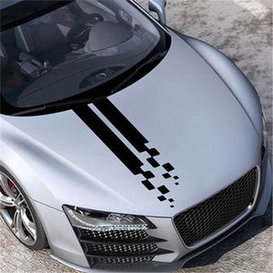 Autocollants sportifs pour capot de <span class=keywords><strong>voiture</strong></span>, bandes décoratives en vinyle, lignes de course, autocollants imperméables pour capot moteur, garniture de style pour extérieur automobile - Product Image 3