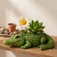 Moule à gâteau DIY 3D en silicone en forme de crocodile, moule DIY pour pot de fleurs en forme d'animal pour la fabrication de pots de fleurs en ciment, artisanat de décoration intérieure.