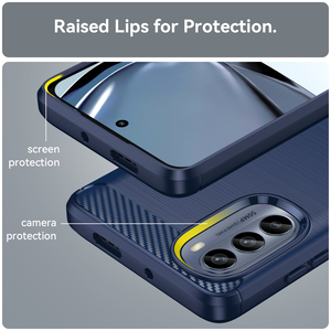 Patrón de fibra de carbono elegante cepillado mate TPU silicona resistente parachoques trasero funda de teléfono para Motorola Moto <span class=keywords><strong>G62</strong></span> <span class=keywords><strong>5G</strong></span> - Product Image 6