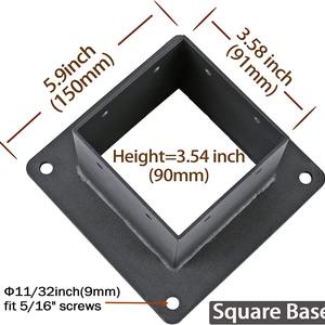 <span class=keywords><strong>Placa</strong></span> base de buzón de acero Base de poste de cerca con recubrimiento en polvo Base de poste de anclaje - Product Image 5