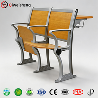 Mobilier de classe moderne, chaises en métal et en bois pour étudiants, salles de conférence universitaires, salles de théâtre, tables d'école