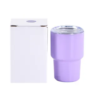 Tumbler perjalanan baja tahan karat 3oz dengan cangkir Mini cetak dengan tutup dan sedotan diskon besar Tumbler sublimasi kosong