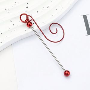 Crochets perlés créatifs pour décorations d'arbre de Noël, crochets métalliques DIY, supports pour ornements festifs, fournitures artisanales pour les fêtes - Product Image 2