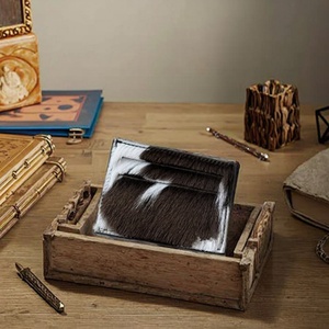 Factory Cow Fur Leather Wallet Customized Credit Card <b>ID</b> <b>Holder</b> Attractive Stylish Vintage Men Purse - Product Image 2