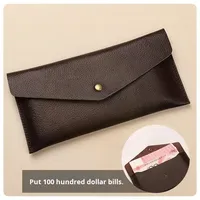 Dompet Panjang Vintage Unisex 2025, Dompet Retro Kancing PU, Tas Lunak Multi-Kartu, Laris Manis